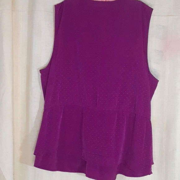 ELLE Rich Purple Dressy Top sz XL - Picture 2 of 4